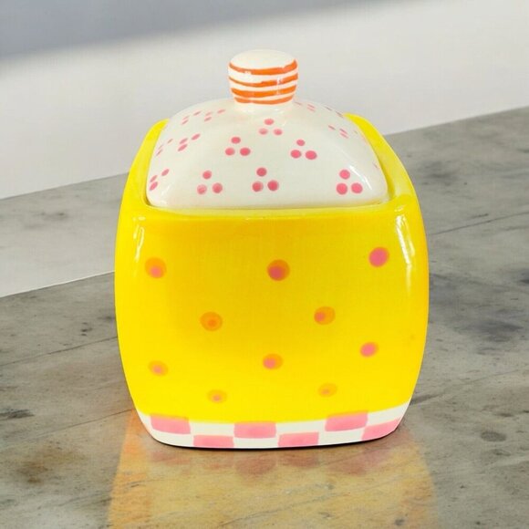 Prima Donna Debbie Taylor Kerman Ceramic Porcelain Sugar Bowl Small Canister VTG - Picture 1 of 11